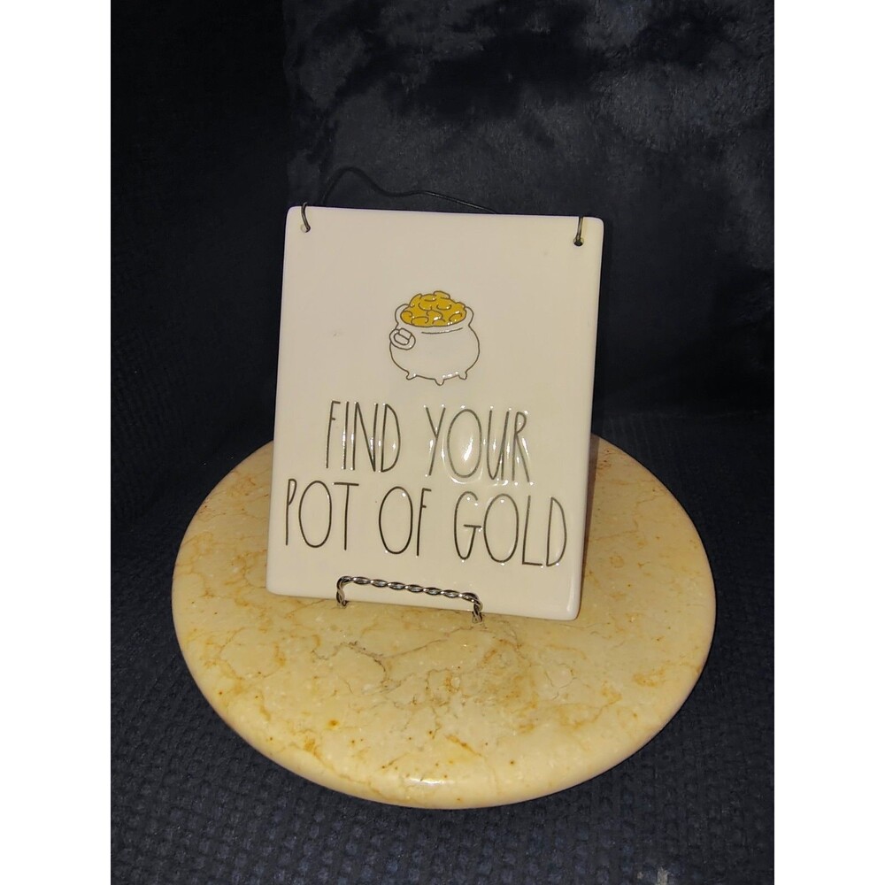 Rae Dunn Find Your Pot Of Gold Wall Hanger Tile Trivet
